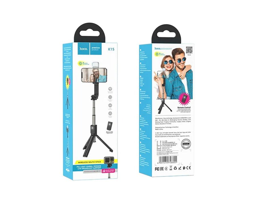 Selfie Stick With Remote Control and Flash - Mobile123